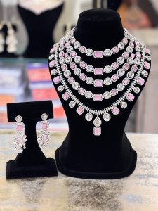 Siver Jwellery Necklace Set With Earing