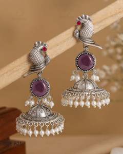 Parakeet Parrot Jhumki Earrings